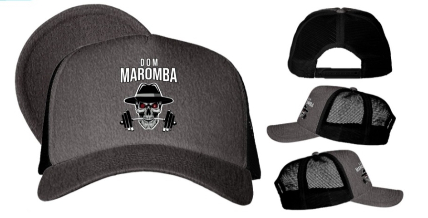 Boné Cinza Escuro Dom Maromba com Logo
